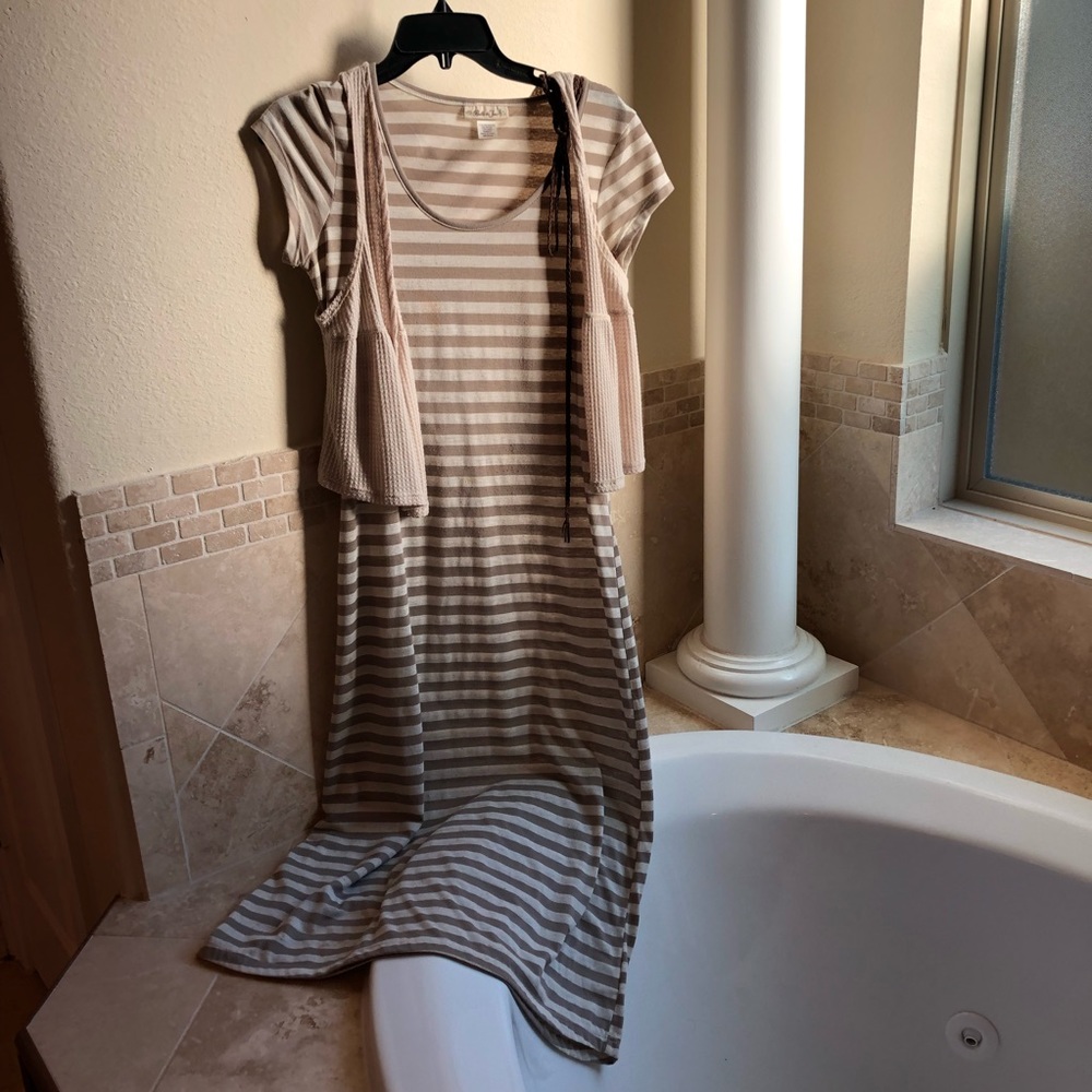 Nude/beige summer maxi dress